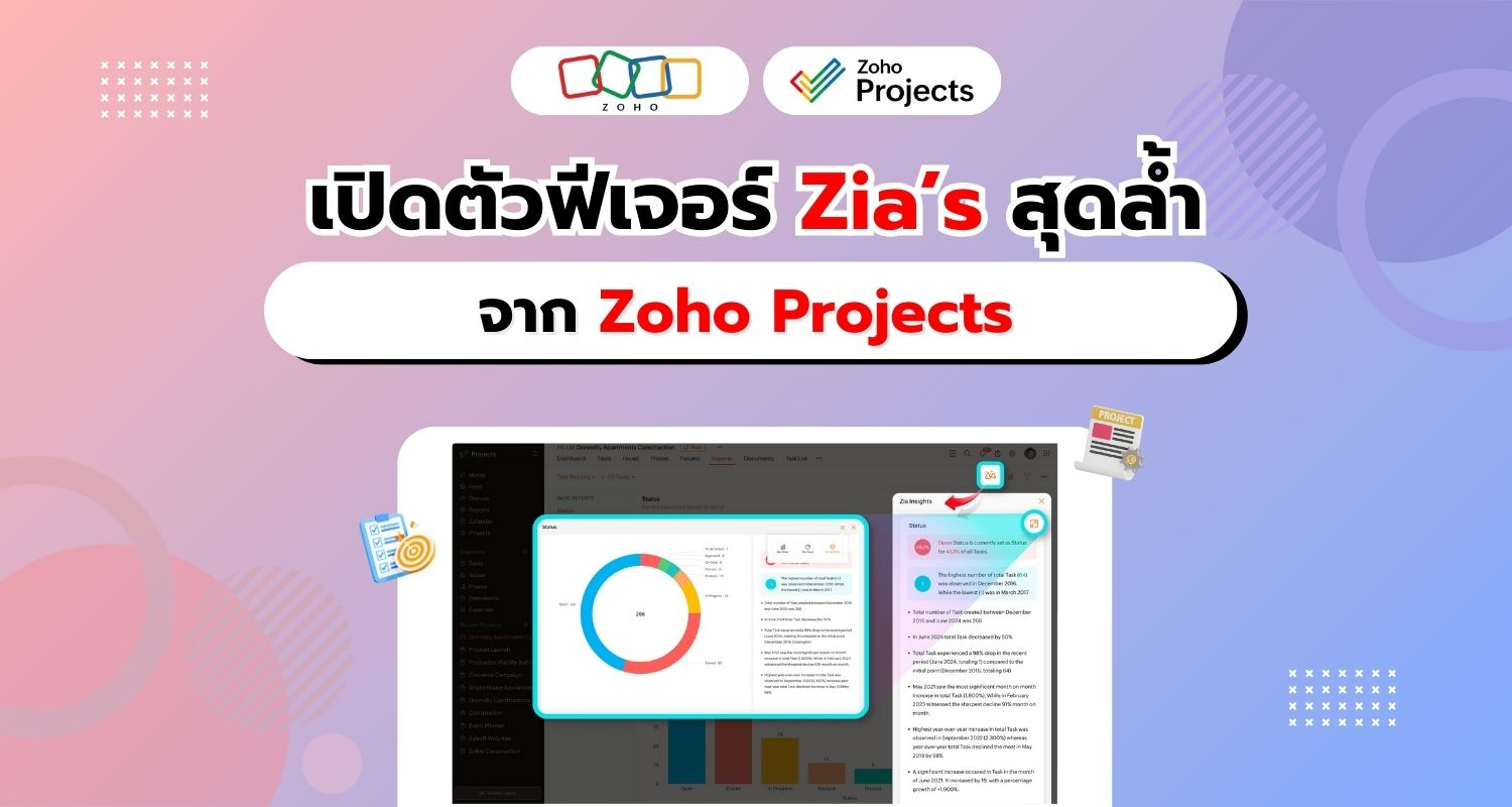 จัดการโครงการของคุณด้วยฟีเจอร์ Zia’s จาก Zoho Projects