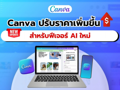 Canva ปรับราคาสมาชิก เตรียมขึ้นค่าบริการรายปี พร้อมเพิ่มฟีเจอร์ AI อัจฉริยะ