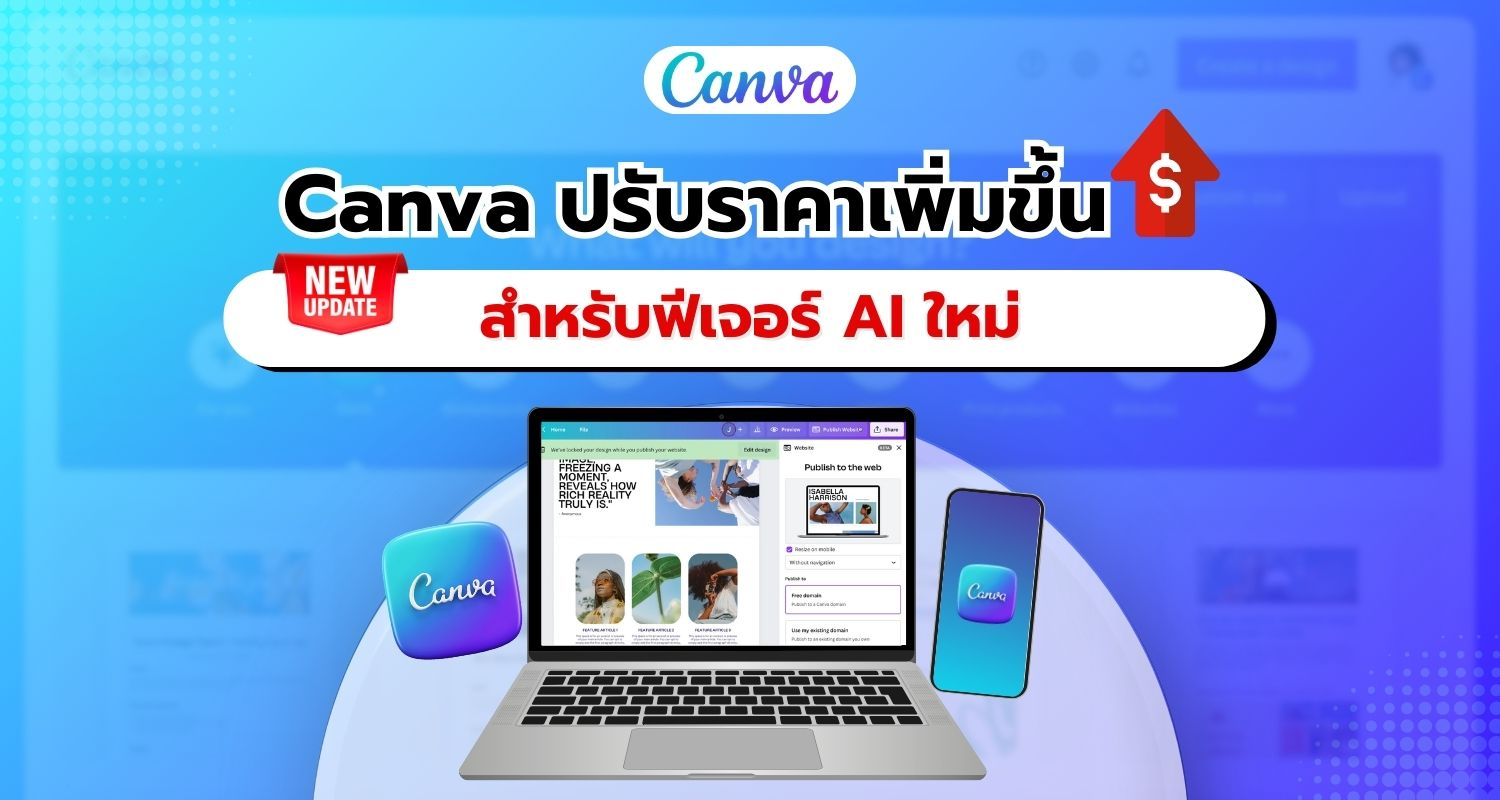 Canva ปรับราคาสมาชิก เตรียมขึ้นค่าบริการรายปี พร้อมเพิ่มฟีเจอร์ AI อัจฉริยะ