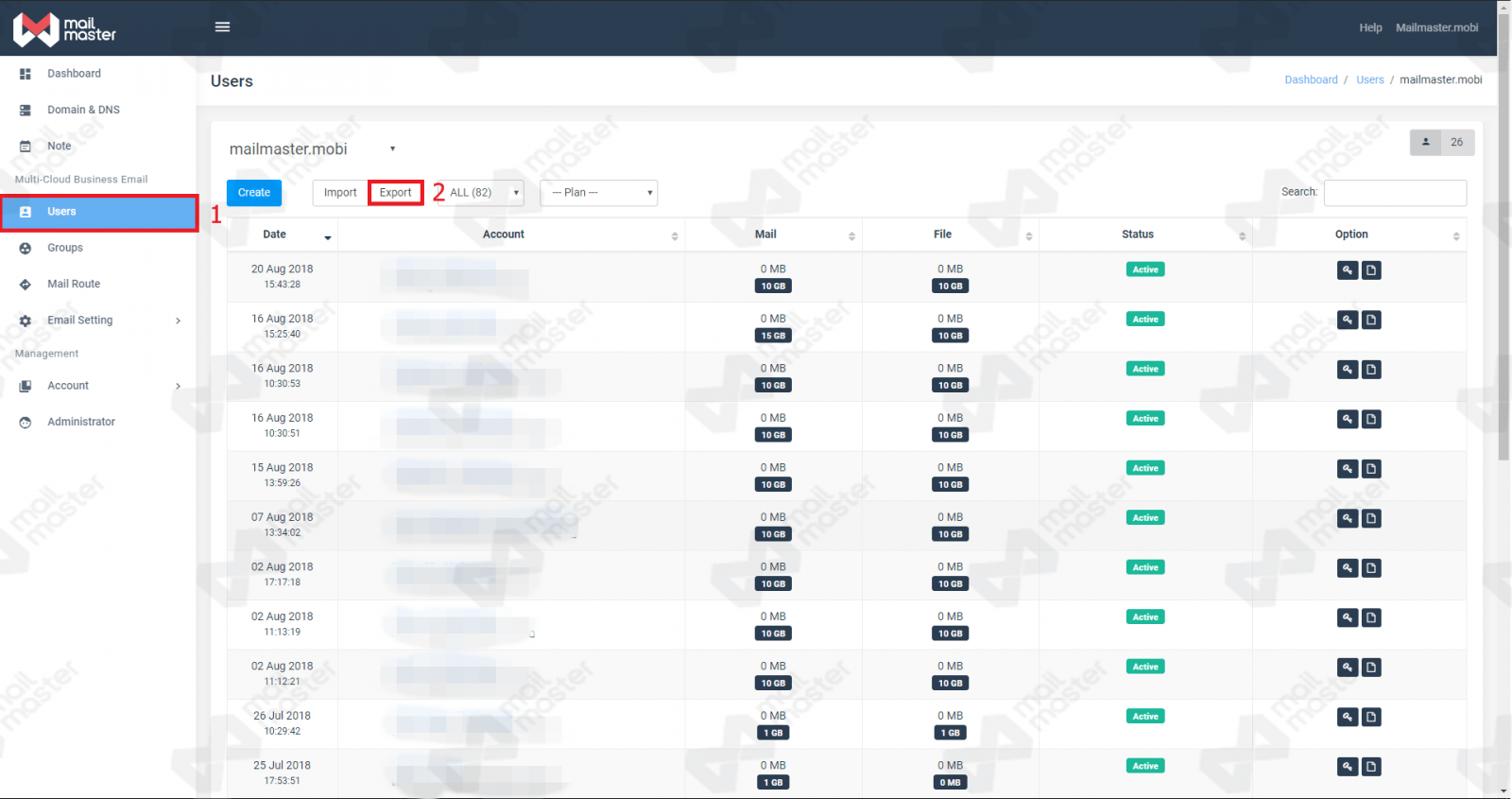 วิธีการ Import & Export User