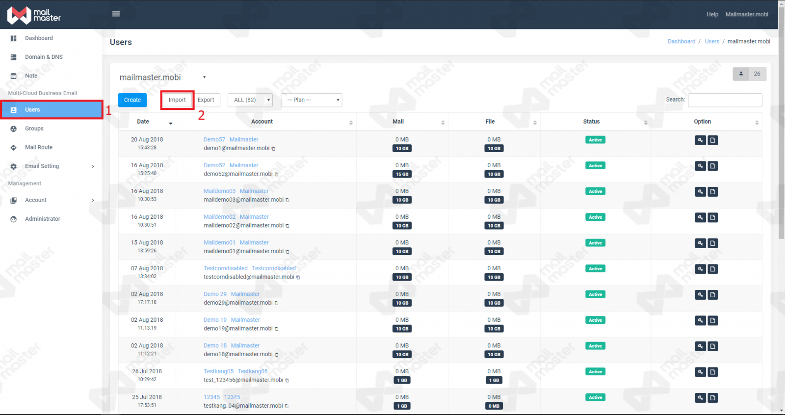 วิธีการ Import & Export User