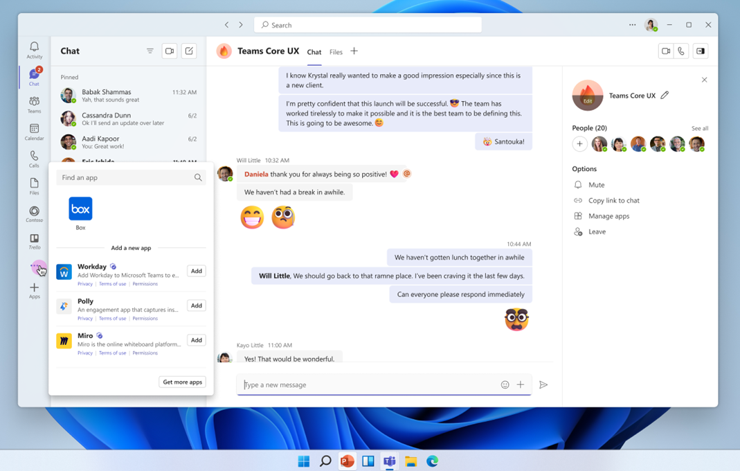 การปรับปรุง Flyout ของ Microsoft Teams