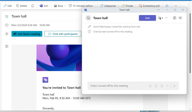 อัปเกรดการทำงาน! Outlook ใหม่ รองรับแชทใน Teams meeting