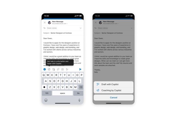 ยกระดับอีเมลบนมือถือ: Microsoft เพิ่ม Copilot ลงใน Outlook บนมือถือ