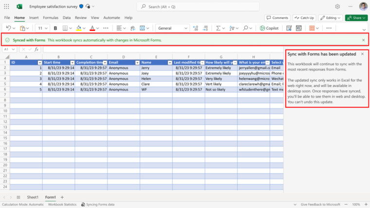 ข่าวดี! Microsoft เลื่อนกำหนดการยกเลิกโซลูชันฟอร์มซิงค์แบบเก่าใน Excel