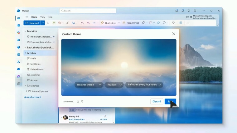 Microsoft เปิดตัวธีมใน Outlook ที่ขับเคลื่อนด้วย Copilot เพิ่มประสบการณ์ส่วนตัวในทุกแพลตฟอร์ม