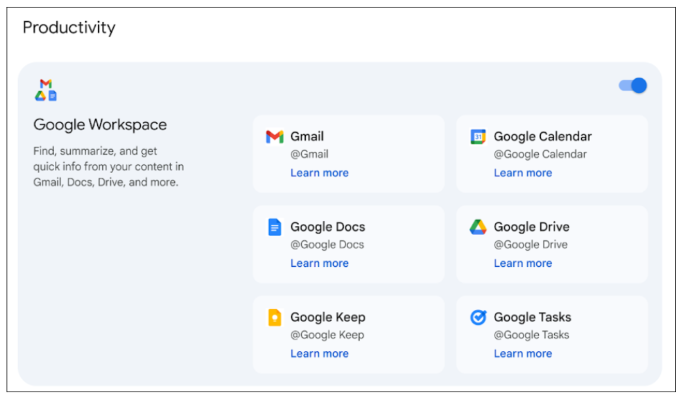 Google Workspace ขยาย extensions ใหม่ในแอป Gemini เปิดให้ทดสอบแล้ว!