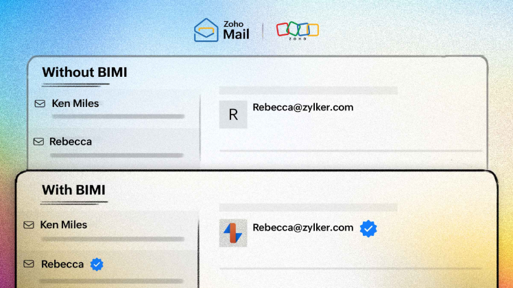 ทำให้การส่งอีเมลปลอดภัยด้วยการยืนยันตัวตน BIMI จาก Zoho Mail