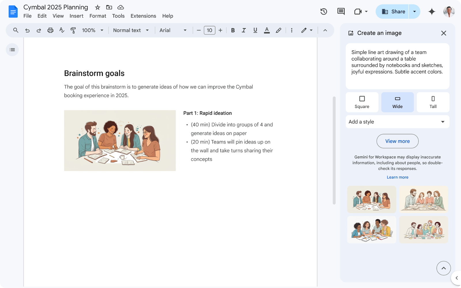 Google เปิดตัวฟีเจอร์ใหม่ใน Google Docs ด้วยการใช้ Gemini สร้างภาพที่ไม่ซ้ำใคร