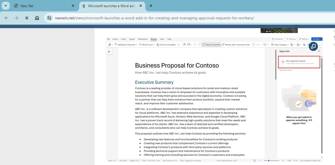 Microsoft เปิดตัว Word Add-in ใหม่ ขออนุมัติได้ง่ายๆ บนเอกสาร