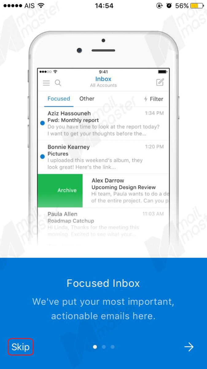 iOS Microsoft Outlook App